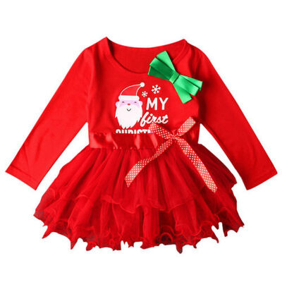 

Baby Christmas Clothes 2017 Cartoon Baby Girls Lace Vestidos Kids Children Cotton Baby Tutu Princess Dress For Girl