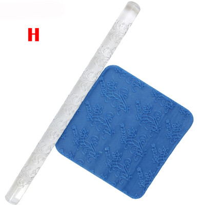 

Siaonvr Embossing Acrylic Rolling Pin Fondant Sugar Craft Cake Baking Decorating Tool