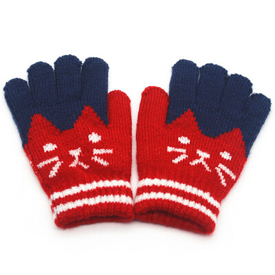 

New Fashion Christmas Gift Children Kids Winter Warm Knitted Gloves Full Finger Mittens