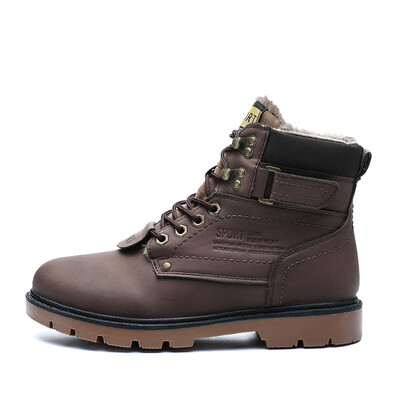 

2018 Winter Fur Warm Male Boots For Men Casual Shoes Work Adult Quality Walking Rubber Brand Safety Footwear Sneakers