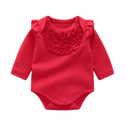 

Autumn Winter Baby Girl Bodysuits Casual Long Sleeve Solid Color Bodysuits Kids Girl Body suits