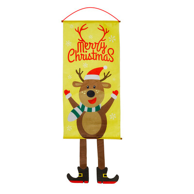 

Toponeto Christmas Fabric Hanging Flags Wall Atmosphere Dress Up Home Party Ornament