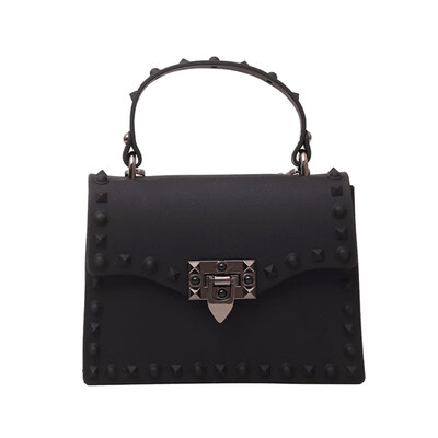 

Fashion Women Solid Color Rivet Flap Tote Handbag Crossbody Shoulder PVC Bag