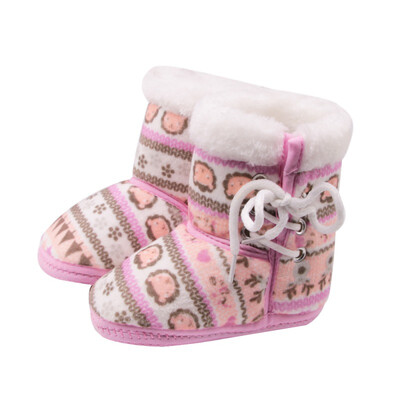 

Baby Boots Baby Girl Winter Boots Deer Lion Cartoon Printing In The Tube Side Tie Cotton Shoes Baby Boy Boots