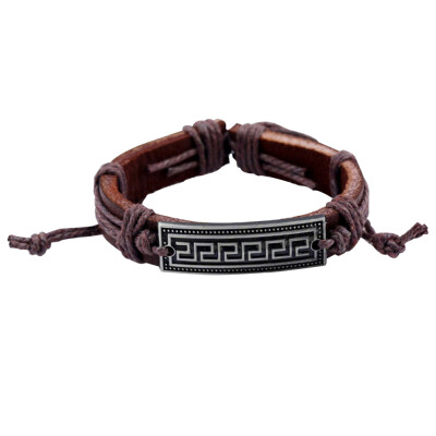 

Punk retro leather grain leather ornaments Picture color Brand Men Genuine Leather Bracelet