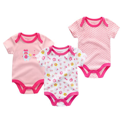 

3PCSLot Baby Boy Clothes 0-12M Newborn Cotton Baby Girls Clothes Rompers Babywear Bodysuits Clothing Sets For Babies