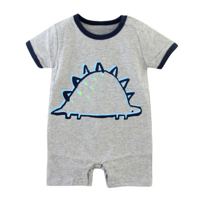 

fashion Infant clothing baby romper gray short sleeve cartoon bear one piece suit Jumpsuit newborn baby boy girl clothes