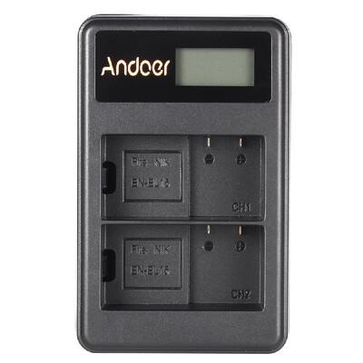 

Andoer EN-EL15 Rechargeable LED Display Li-ion Battery Charger Pack 2-Slot USB Cable Kit for Nikon 1 V1 D600 D610 D750 D800 D810 D