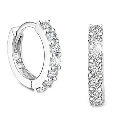 

Ear Buckles Fashion Retro Fashion Earrings Jewelry 925 Silver Ear Studs Rhinestone