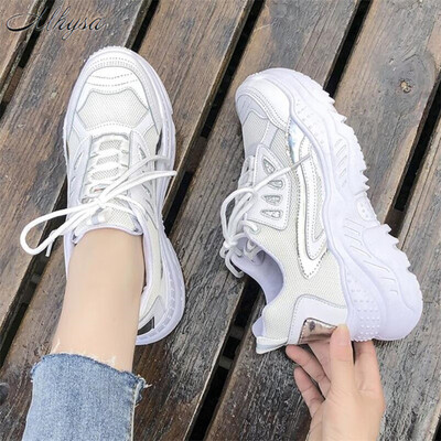 

Mhysa 2019 Women Sneakers Fashion Casual Shoes Woman Comfortable Breathable Mesh Flats Female Platform vulcanized shoes T1092