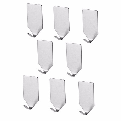 

8pcs Adhesive Hook Stainless Steel Adhesive Hooks Strong Wall Hanger Waterproof Shower Towel Robe Loofah Rack Holder Wall Coat Key