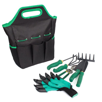 

Garden Tool Bag Stainless Steel Garden Tools Set Gardening Kit Tote Bag Home Organizer Gardening Tool Kit Holder Lawn Yard Storage