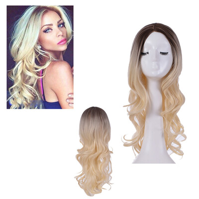 

Gobestart Natural Colors Gradient Wig Long Curly Hair Synthetic Wig Fashion Costume Wigs
