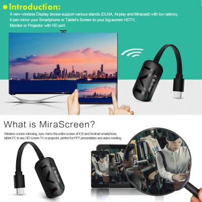 

MiraScreen G4 Wireless WiFi Display Dongle Receiver 1080P HD TV Stick Miracast Airplay DLNA Mirroring for Android iOS Smart Phone