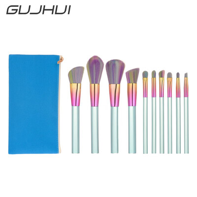 

GUJHUI 10Pcs Professional Makeup Brush Set Synthetic Kabuki Foundation Brush Midsummer Night Dream Brush Set