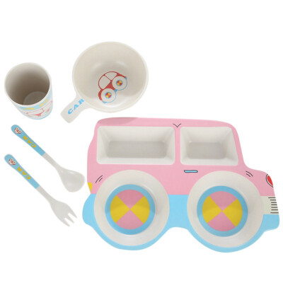 

High quality Newborn Baby Truck Bowl Cutlery Set Children Water Feeding Food Drop Fork Spoon Cup Dishes