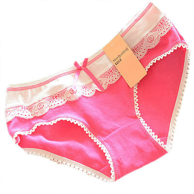 

Lovely Briefs Womens Multi-Color Cotton Soft Lace Bow-knot Underwear Briefs Knickers