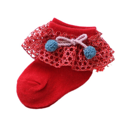 

Newborn Baby Girl Cute Socks Bowknot Design Lace Cotton Short Socks Infant Children Casual Socks New