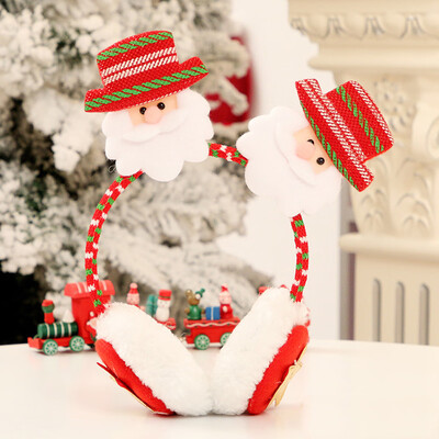 

Gobestart Christmas Santa Snowman Deer Bear Earmuffs Headband Ear Warmers Kid Adult GIFT