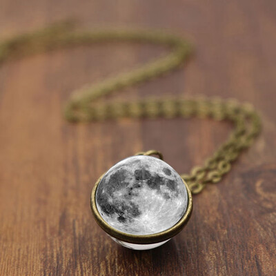 

Universe Milky Way Galaxy Planet Art Necklace for Sweater Birthday Gift