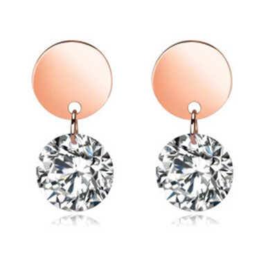 

Elegant Fashion 925 Sterling Silver Women Crystal Rhinestone Ear Stud Earrings