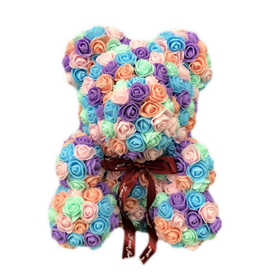 

Artificial Flowers Rose Bear Multicolor PE Foam Rose Teddy Bear Girlfriend Anniversary Valentines Day Gift Birthday Party Decor