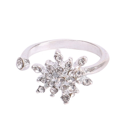 

Snowflake Ring Crystal Snow Romantic Flower Flower Finger Rings