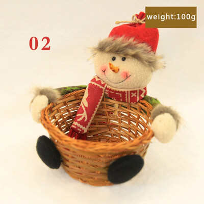 

Merry Christmas Candy Storage Basket Xmas Decoration Santa Claus Storage Basket