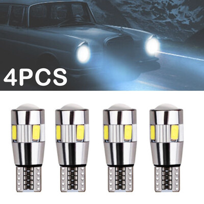 

4Pcsset T10 LED Bulbs 12V Whitie Car Side Light Bulbs 6 SMD Led Xenon
