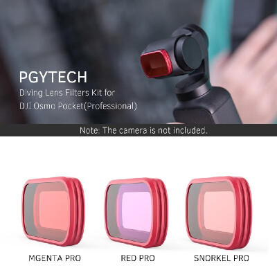 

PGYTECH 3pcs Professional Diving Lens Filters Accessory Kit Set with Storage Case Iron Absorbing Design for DJI Osmo Pocket Gimbal