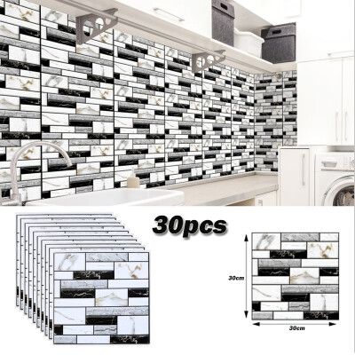 

30PCS Modern 3D Waterproof 4MM Thickness Self-adhesive Wall Sticker Tiles Sticker Wallpaper Wall Art Home Kitchen Decor