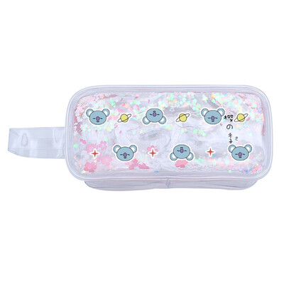 

Kpop BTS Pencil Case Zipper Cosmetic Bag Storage Bag PVC Handbag Coin Bag Cartoon Image Pen Bag