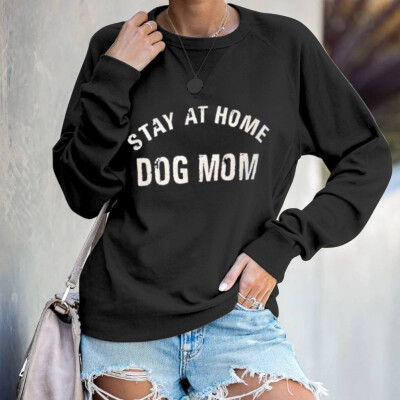 

Tailored Womens Crewneck Sweatshirt Long Sleeve Letter Print Terry Casual Cute Pullover