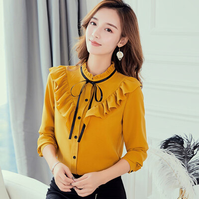 

New Spring Autumn Tops Women Fashion Ladies Long Sleeve Shirts Casual Chiffon Blouse 2019 Work Wear Office Lady Blusas Femininas