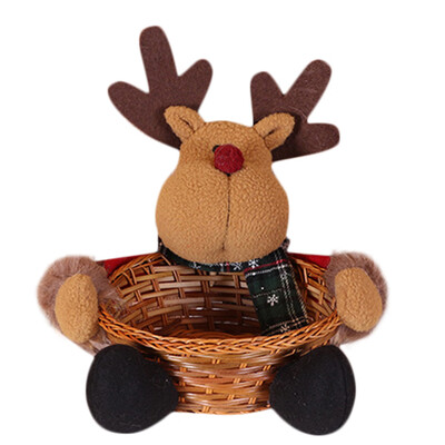 

Toponeto Christmas Candy Storage Basket Decoration Santa Claus Storage Basket Gift A