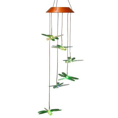 

Outdoor LED Solar Lamp Hummingbirds dragonfly Wind Home Garden Decor Solar Light Solar Powered Color-Changing Wind Chime Light