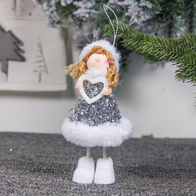 

guangxichuangshengxinfu Christmas Pendants Mini Plush Angel Doll Toy Christmas Figurine Ornaments Holiday Gift Decorations