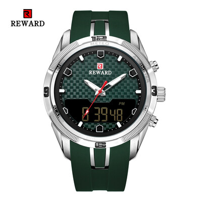 

REWARD 63095 Male Quartz Digital Movt Watch Silicone Strap Fashion Wristwatch