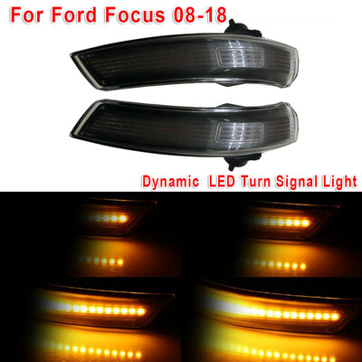 

1 Pair Dynamic Smoked LED Turn Signal Light Rear View Mirror Indicator For Ford
