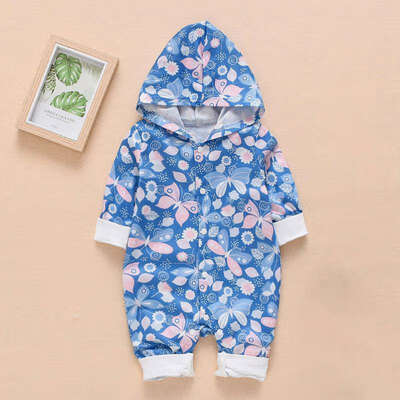 

0-18M Newborn Cute Deer Hooded Romper Infant Baby Boy Girl Kid Cartoon Print Jumpsuit Clothes Outfit