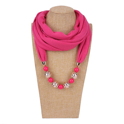 

Retro Ethnic Unique Scarf Necklaces Resin Beads Pendant Neckerchief Statement