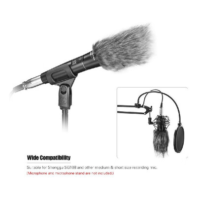 

65cm115cm Grey Microphone Furry Windscreen Fur Windshield Wind Muff for RODE VideoMicro for Shenggu SG107 SG109&Other Short