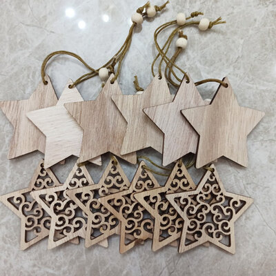 

Wooden Christmas Tree Hanging Ornament Xmas Blank Pendant Acces Decor Diy