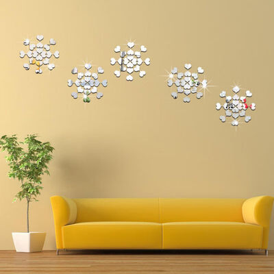 

100 Pcsset 22CM Acrylic Mirrored Decorative Sticker Wall Art DIY Decoration Mirror Wall Stickers For Kids Rooms Home Decor