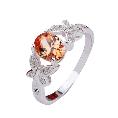 

Sapphire Quartz Gemstone Silver Ring Saucy Pear Cut Butterfly