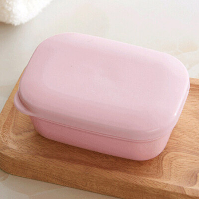 

Home Portable Travel Plastic Rectangle Shower Soap Holder Dish Containe
