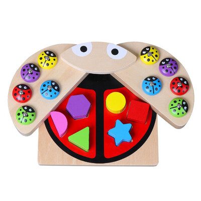 

Baby Fishing Toy Set Children Magnetic Wooden Puzzle Toys Toddlers Ladybug Catching Game Supplies