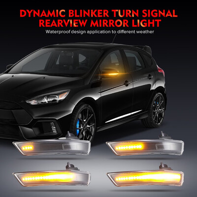 

1Pair Dynamic Smoked LED Turn Signal Light Mirror Indicator For Ford Focus 08-16