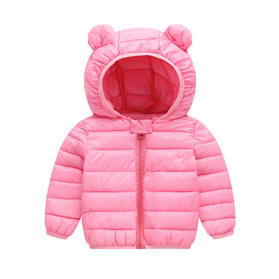 

Baby Outerwear Boys Winter Baby Boy Girl Outerwear Casual Ear Hoodie Design Zipper Sweatshirt Kids Coat Outfits Tops