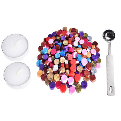 

Toponeto 230 Pieces Octagon Wax Seal Beads Stamp Sealing Wax Beads Melting Spoon Kit GD